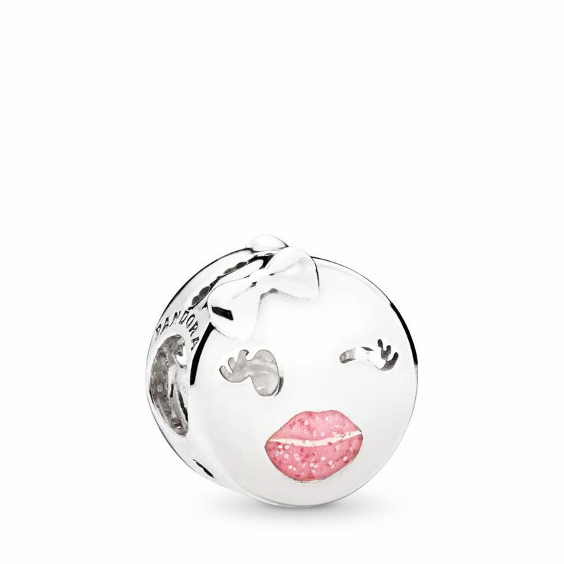 Pandora Playful Wink Charm Ireland - Sterling Silver/Enamel/Pink - 047381JDF